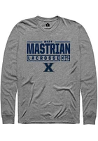 Mary Mastrian  Xavier Musketeers Graphite Rally NIL Stacked Box Long Sleeve T Shirt