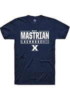 Mary Mastrian  Xavier Musketeers Navy Blue Rally NIL Stacked Box Short Sleeve T Shirt