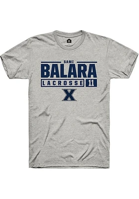 Sami Balara  Xavier Musketeers Ash Rally NIL Stacked Box Short Sleeve T Shirt