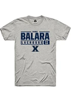 Sami Balara  Xavier Musketeers Ash Rally NIL Stacked Box Short Sleeve T Shirt