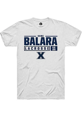 Sami Balara  Xavier Musketeers White Rally NIL Stacked Box Short Sleeve T Shirt