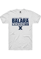 Sami Balara  Xavier Musketeers White Rally NIL Stacked Box Short Sleeve T Shirt