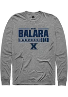 Sami Balara  Xavier Musketeers Graphite Rally NIL Stacked Box Long Sleeve T Shirt