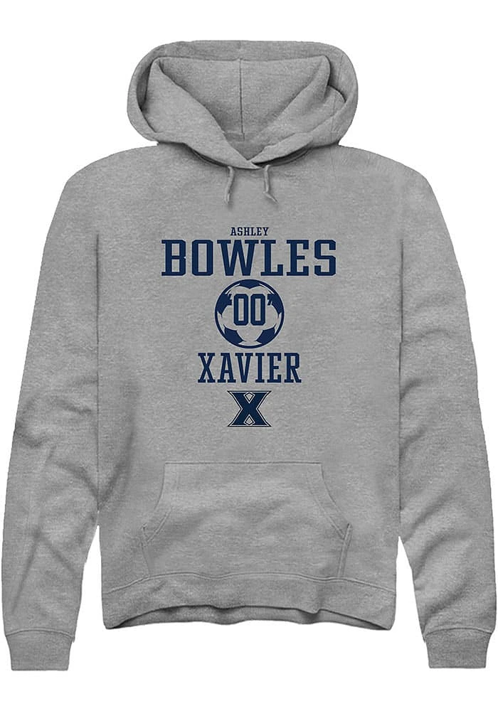 Ashley Bowles  Rally Xavier Musketeers Mens Graphite NIL Sport Icon Long Sleeve Hoodie