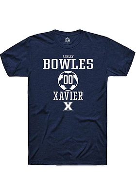 Ashley Bowles  Xavier Musketeers Navy Blue Rally NIL Sport Icon Short Sleeve T Shirt