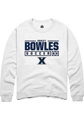 Ashley Bowles Rally Xavier Musketeers Mens NIL Stacked Box Long Sleeve Crew Sweatshirt