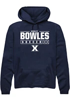 Ashley Bowles  Rally Xavier Musketeers Mens Navy Blue NIL Stacked Box Long Sleeve Hoodie