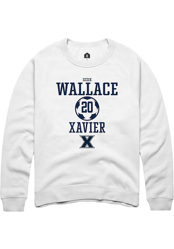 Izzie Wallace Rally Xavier Musketeers Mens NIL Sport Icon Long Sleeve Crew Sweatshirt