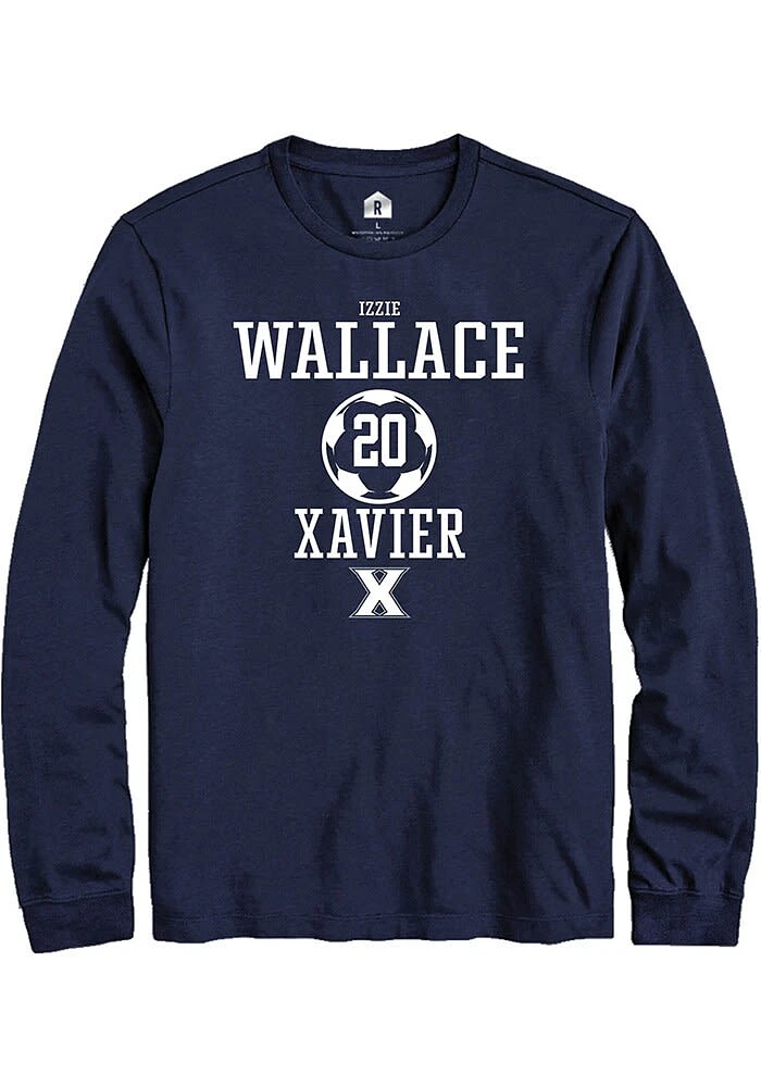 Izzie Wallace  Xavier Musketeers Navy Blue Rally NIL Sport Icon Long Sleeve T Shirt