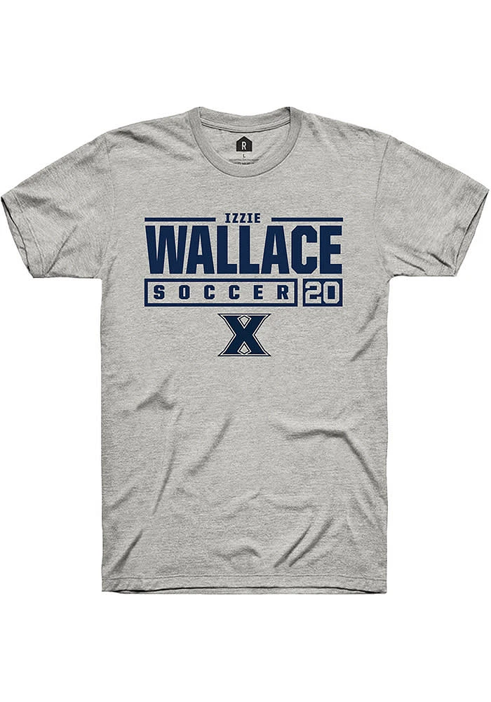 Izzie Wallace  Xavier Musketeers Ash Rally NIL Stacked Box Short Sleeve T Shirt