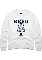 Maddie Reed  Rally Xavier Musketeers Mens White NIL Sport Icon Long Sleeve Crew Sweatshirt