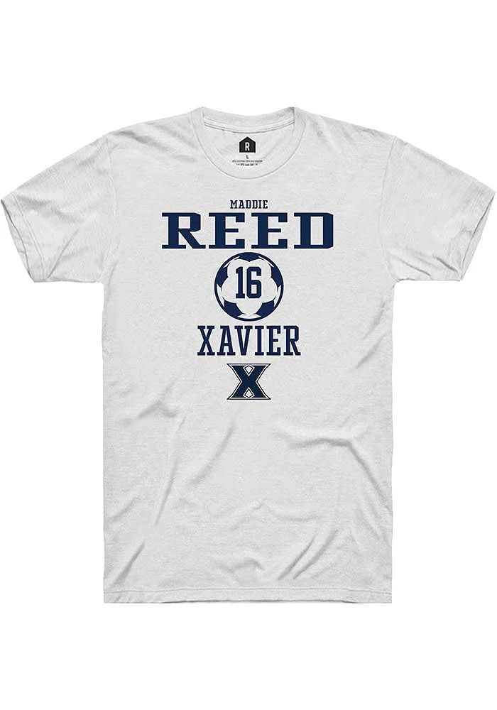 Maddie Reed Xavier Musketeers White Rally NIL Sport Icon Short Sleeve T Shirt