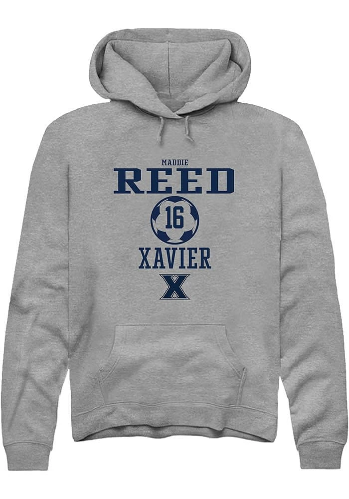 Maddie Reed Rally Xavier Musketeers Mens Graphite NIL Sport Icon Long Sleeve Hoodie