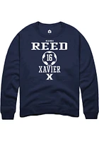 Maddie Reed  Rally Xavier Musketeers Mens Navy Blue NIL Sport Icon Long Sleeve Crew Sweatshirt