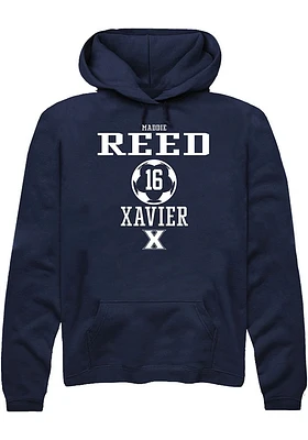Maddie Reed  Rally Xavier Musketeers Mens Navy Blue NIL Sport Icon Long Sleeve Hoodie