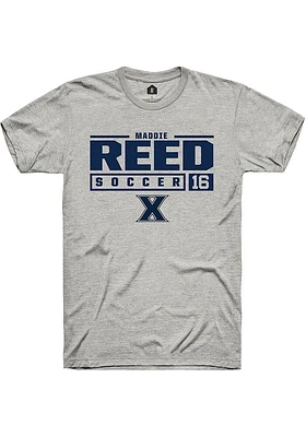 Maddie Reed  Xavier Musketeers Ash Rally NIL Stacked Box Short Sleeve T Shirt
