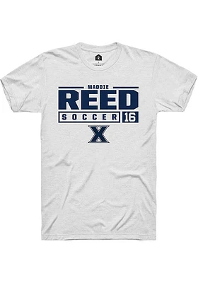 Maddie Reed  Xavier Musketeers White Rally NIL Stacked Box Short Sleeve T Shirt