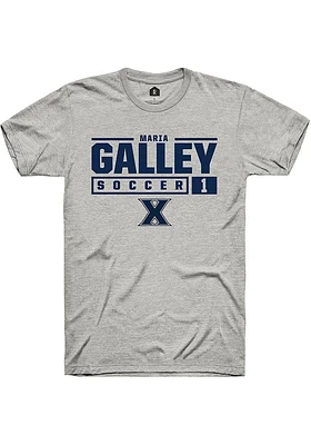 Maria Galley  Xavier Musketeers Ash Rally NIL Stacked Box Short Sleeve T Shirt