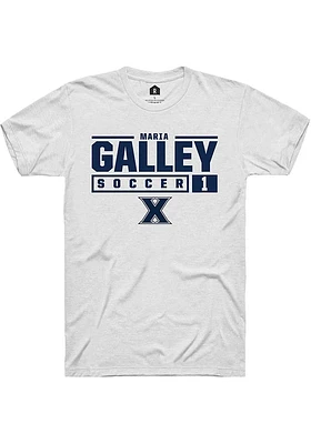 Maria Galley  Xavier Musketeers White Rally NIL Stacked Box Short Sleeve T Shirt