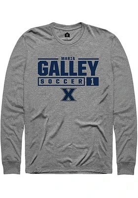 Maria Galley  Xavier Musketeers Graphite Rally NIL Stacked Box Long Sleeve T Shirt