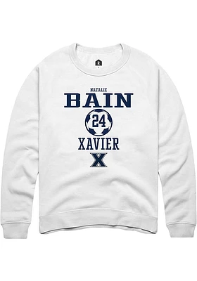 Natalie Bain Rally Xavier Musketeers Mens NIL Sport Icon Long Sleeve Crew Sweatshirt