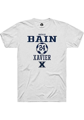 Natalie Bain  Xavier Musketeers White Rally NIL Sport Icon Short Sleeve T Shirt