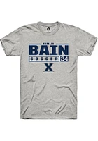 Natalie Bain  Xavier Musketeers Ash Rally NIL Stacked Box Short Sleeve T Shirt