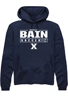 Natalie Bain  Rally Xavier Musketeers Mens Navy Blue NIL Stacked Box Long Sleeve Hoodie