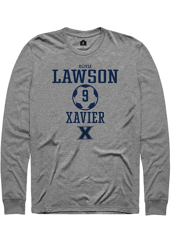 Olivia Lawson  Xavier Musketeers Graphite Rally NIL Sport Icon Long Sleeve T Shirt