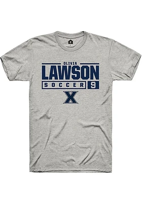 Olivia Lawson  Xavier Musketeers Ash Rally NIL Stacked Box Short Sleeve T Shirt