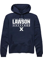 Olivia Lawson  Rally Xavier Musketeers Mens Navy Blue NIL Stacked Box Long Sleeve Hoodie