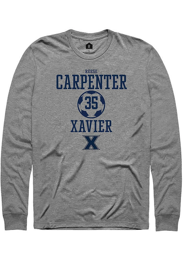 Reese Carpenter Xavier Musketeers Graphite Rally NIL Sport Icon Long Sleeve T Shirt