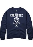 Reese Carpenter  Rally Xavier Musketeers Mens Navy Blue NIL Sport Icon Long Sleeve Crew Sweatshirt