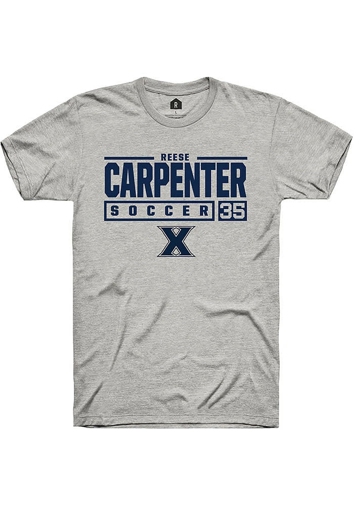 Reese Carpenter Xavier Musketeers Ash Rally NIL Stacked Box Short Sleeve T Shirt
