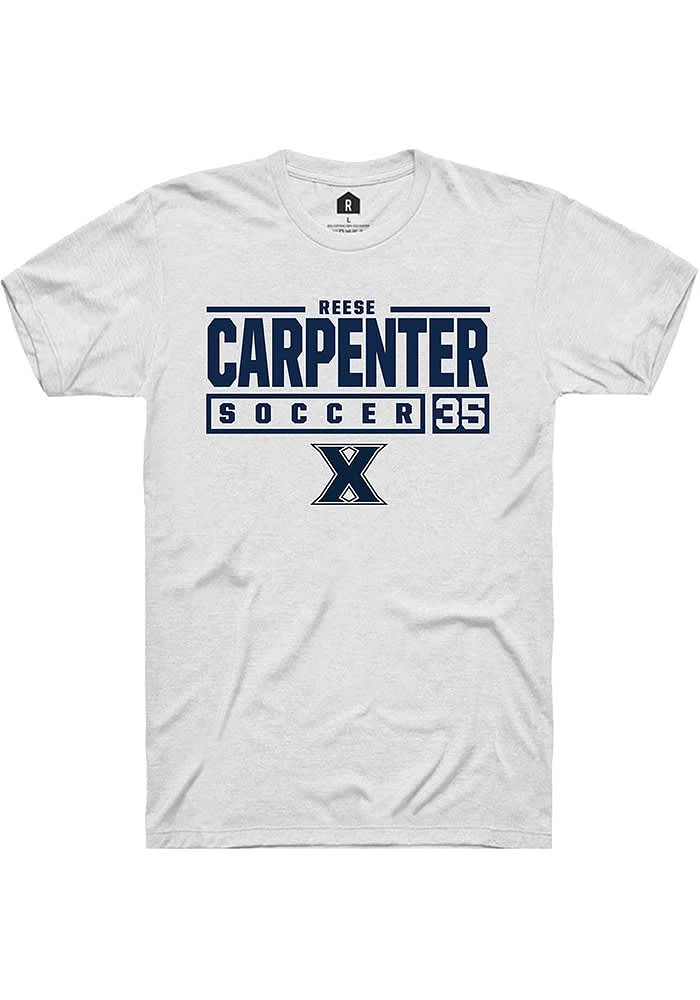Reese Carpenter Xavier Musketeers White Rally NIL Stacked Box Short Sleeve T Shirt