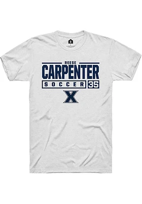 Reese Carpenter  Xavier Musketeers White Rally NIL Stacked Box Short Sleeve T Shirt