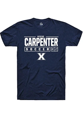 Reese Carpenter  Xavier Musketeers Navy Blue Rally NIL Stacked Box Short Sleeve T Shirt