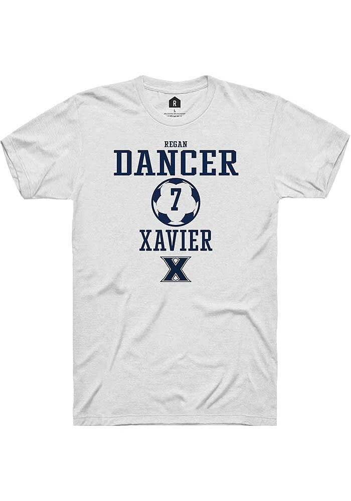 Regan Dancer Xavier Musketeers White Rally NIL Sport Icon Short Sleeve T Shirt