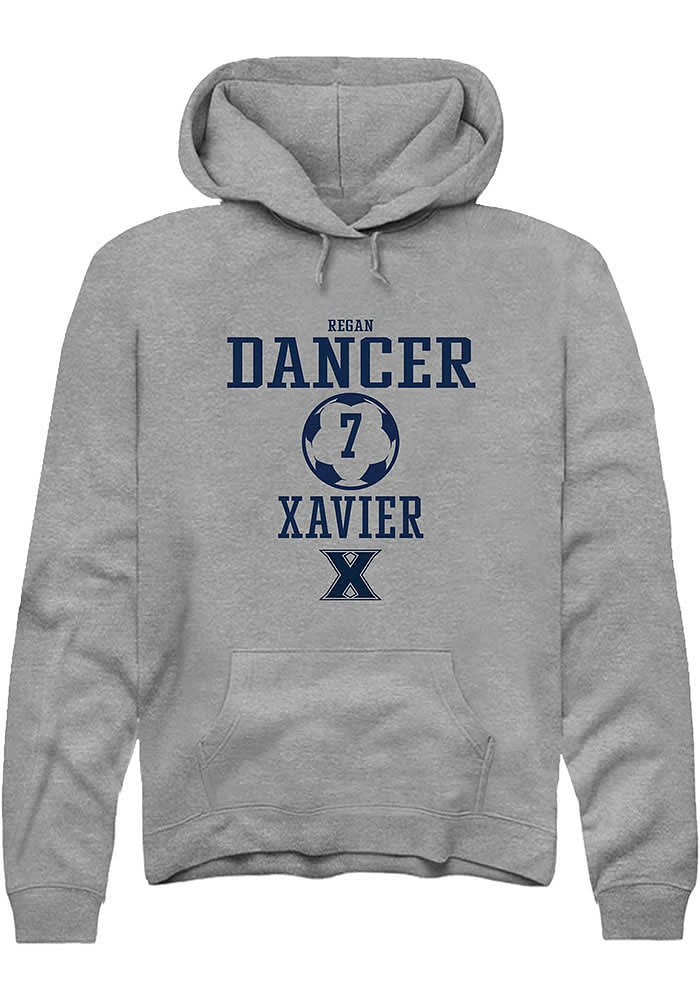 Regan Dancer  Rally Xavier Musketeers Mens Graphite NIL Sport Icon Long Sleeve Hoodie