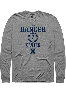 Regan Dancer  Xavier Musketeers Graphite Rally NIL Sport Icon Long Sleeve T Shirt