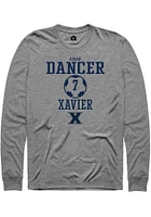 Regan Dancer  Xavier Musketeers Graphite Rally NIL Sport Icon Long Sleeve T Shirt