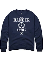 Regan Dancer  Rally Xavier Musketeers Mens Navy Blue NIL Sport Icon Long Sleeve Crew Sweatshirt
