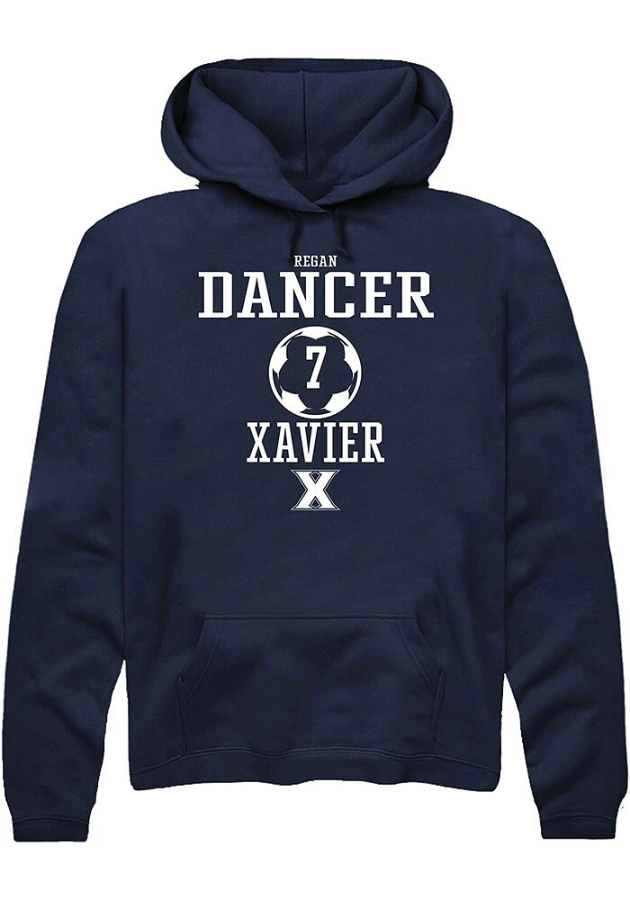 Regan Dancer  Rally Xavier Musketeers Mens Navy Blue NIL Sport Icon Long Sleeve Hoodie
