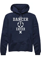 Regan Dancer  Rally Xavier Musketeers Mens Navy Blue NIL Sport Icon Long Sleeve Hoodie