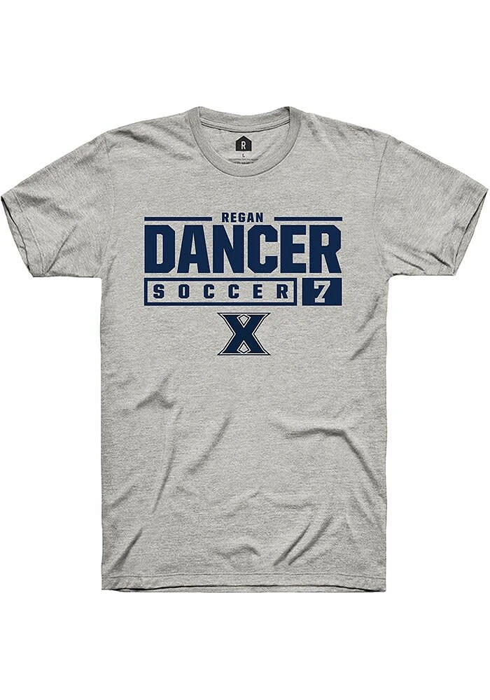 Regan Dancer Xavier Musketeers Ash Rally NIL Stacked Box Short Sleeve T Shirt