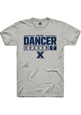 Regan Dancer  Xavier Musketeers Ash Rally NIL Stacked Box Short Sleeve T Shirt