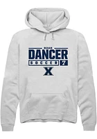 Regan Dancer  Rally Xavier Musketeers Mens White NIL Stacked Box Long Sleeve Hoodie