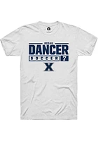 Regan Dancer  Xavier Musketeers White Rally NIL Stacked Box Short Sleeve T Shirt