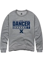 Regan Dancer  Rally Xavier Musketeers Mens Graphite NIL Stacked Box Long Sleeve Crew Sweatshirt