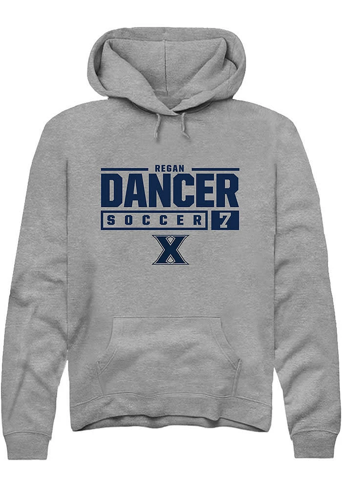 Regan Dancer  Rally Xavier Musketeers Mens Graphite NIL Stacked Box Long Sleeve Hoodie